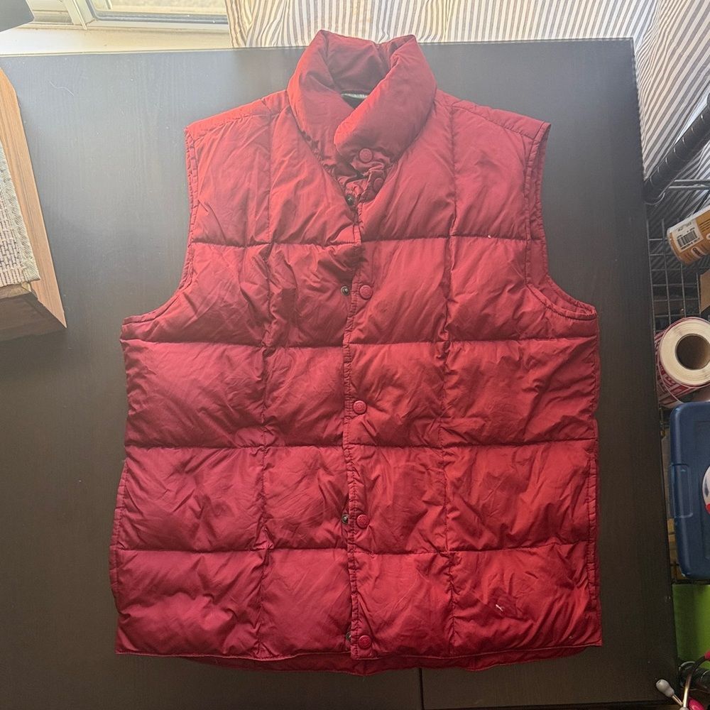 Vintage LL BEAN Puff Red Vest Small Reg